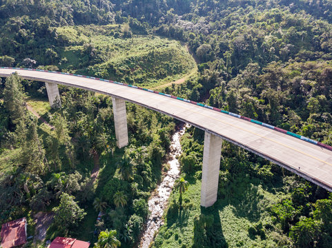 Aerial Highway 10 Bridge Leading to Utuado Puerto Rico
