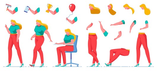 Girl in Red Trousers and Green Tshirt Constructor.