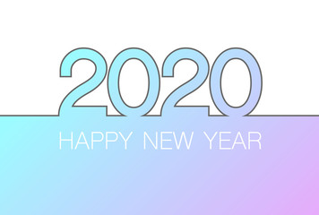 Happy New Year 2020 logo text design. Cover of business diary for 2020 with wishes. Brochure design template, card, banner. Vector illustration. Isolated on white background.