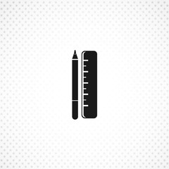 Ruler and pencil icon. chancery vector icon on white background