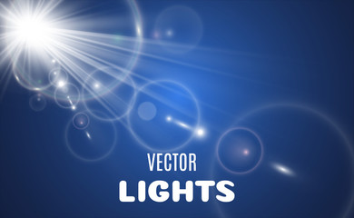 White beautiful light explodes with a transparent explosion. Vector, bright illustration for perfect effect with sparkles. Bright Star. Transparent shine of the gloss gradient, bright flash.