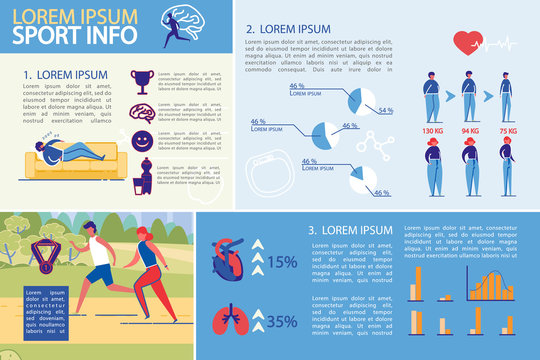 Sport Activity, Weight Watching Infographic Set.
