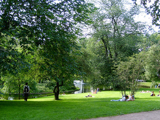 Lake at the Palace Park (Slottsparken) surrounding Oslo Royal Palace.