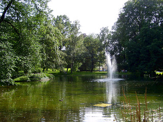 Lake at the Palace Park (Slottsparken) surrounding Oslo Royal Palace.