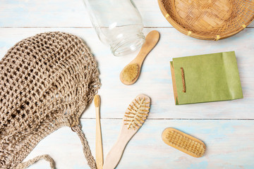 Set of personal hygiene tools made from bamboo wood