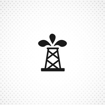 oil well icon. Pumpjack vector icon on white background