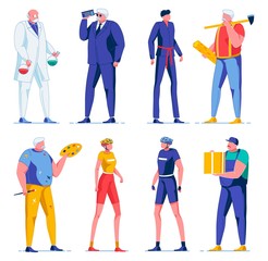 Flat Bike Riders, Delivery Man, Painter, Guard.