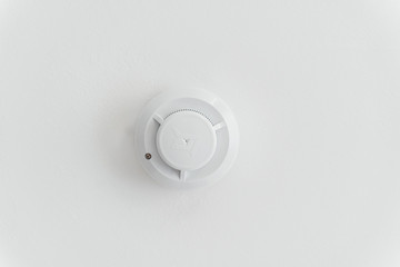 White smoke detector close up