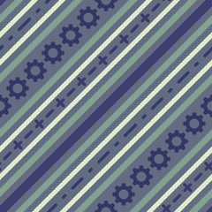 Seamless geometric stripy pattern. Texture of diagonal strips, dash lines, gear strokes. Fashion for professional. Manager, solution trend concept. Green blue colored background. Vector - 309852477