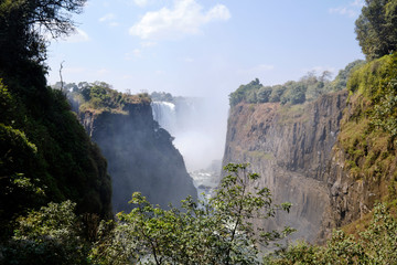 Victoria Falls during dry season, Zimbabwe / Zambia
