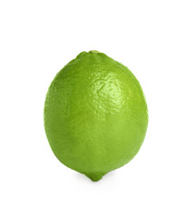 Fresh green ripe lime isolated on white