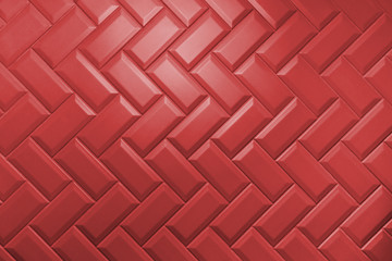 Beveled lush lava matt ceramic tiles pattern laid herringbone.