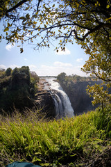 Victoria Falls during dry season, Zimbabwe / Zambia