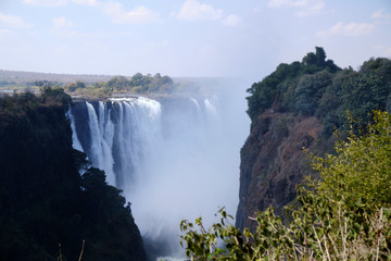 Victoria Falls during dry season, Zimbabwe / Zambia