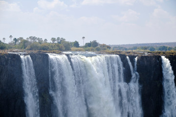 Victoria Falls during dry season, Zimbabwe / Zambia