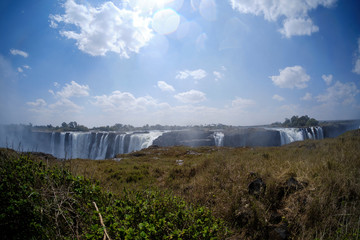 Victoria Falls during dry season, Zimbabwe / Zambia