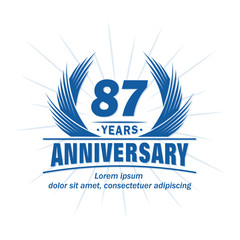 87 years logo design template. 87th anniversary vector and illustration.