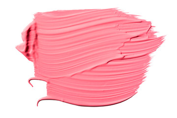 Pink brush stroke isolated on white background. Pink abstract stroke. Colorful watercolor brush stroke. Design mockup