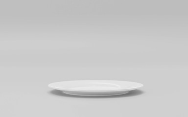 Empty plate - isolated over white background 3d illustration render