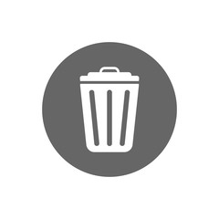 vector icon trash can . Lorem Ipsum Illustration design. Trash Can, Rubbish Bin. Flat Vector Icon illustration. Simple black symbol on white background. Trash Can, Rubbish Bin sign design template