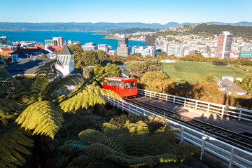 Wellington cable car going to the top