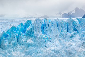 Fototapeta na wymiar Beautiful view of Perito Moreno Glacier in Los Glaciares National Park - Santa Cruz Province - El Calafate, Argentina