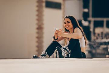 Girl looking at her phone