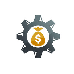 Money Bag With Gear Logo 