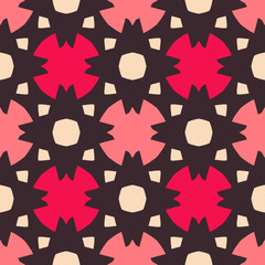 Seamless pattern with bright geometric ornament.