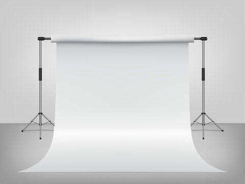 3D template for backdrop photography Empty of studio. Vector illustration.