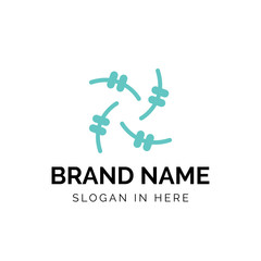 flower dental braces logo template design