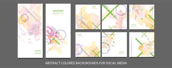 Elegant creative card templates set abstraction background line color invitations