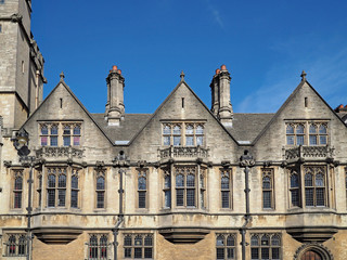 Fototapeta na wymiar Oxford University, the facade of Brasenose College facing the High Street