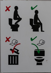Placa - Como usar o banheiro em Sydney Australia. Warning how to use the toilet in Sydney Australia