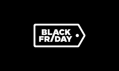 Black Friday Logo Discount Sale Promo Sticker Label Design Concept