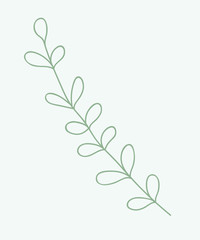 Green branch vector illustration. Flora.