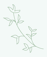 Green branch vector illustration. Flora.