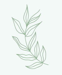 Green branch vector illustration. Flora.