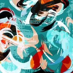 Obraz premium abstract color pattern in graffiti style quality illustration for your design