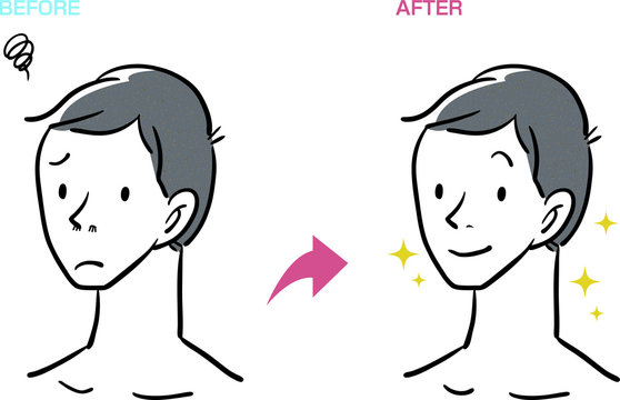 鼻毛 脱毛 清潔感 身だしなみ ベクター イラスト Stock Vector Adobe Stock