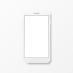 Modern white smartphone isolated on white background. Vector illustration