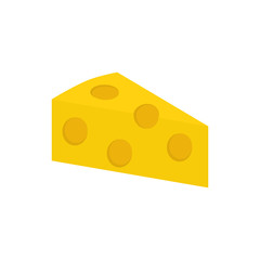 Cheese Slice Vector Flat Design Illustration