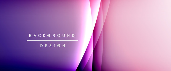 Wave liquid style lines with shadows and light on gradient background. Trendy simple fluid color gradient abstract background with dynamic straight shadow line effect