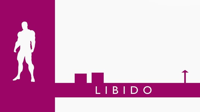 Libido level chart. Health care concept. Muscular man silhouette.