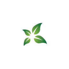 Tree leaf vector logo design, eco-friendly concept