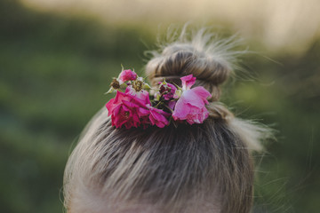 Obraz na płótnie Canvas Girl with Flowers in Hair