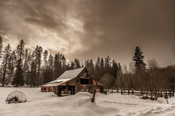 house in snow