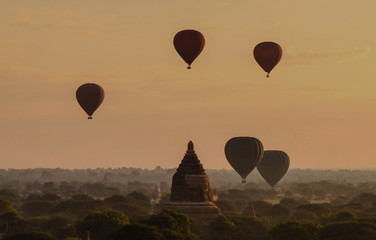  Beautiful morning landscape with Banoon, Bagan, Myanmar