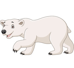 Fototapeta na wymiar Cartoon polar bear isolated on white background