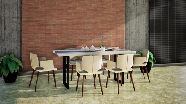 modern interior of a cafe, video 3d rendering